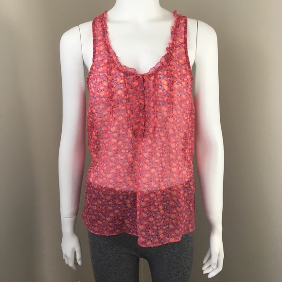 American Eagle Floral Tank Top Sheer Size 4 - Picture 1 of 6